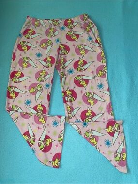 BRIEFLY STATED Tinker Bell fleece pull on pajama pant pink Disney size M